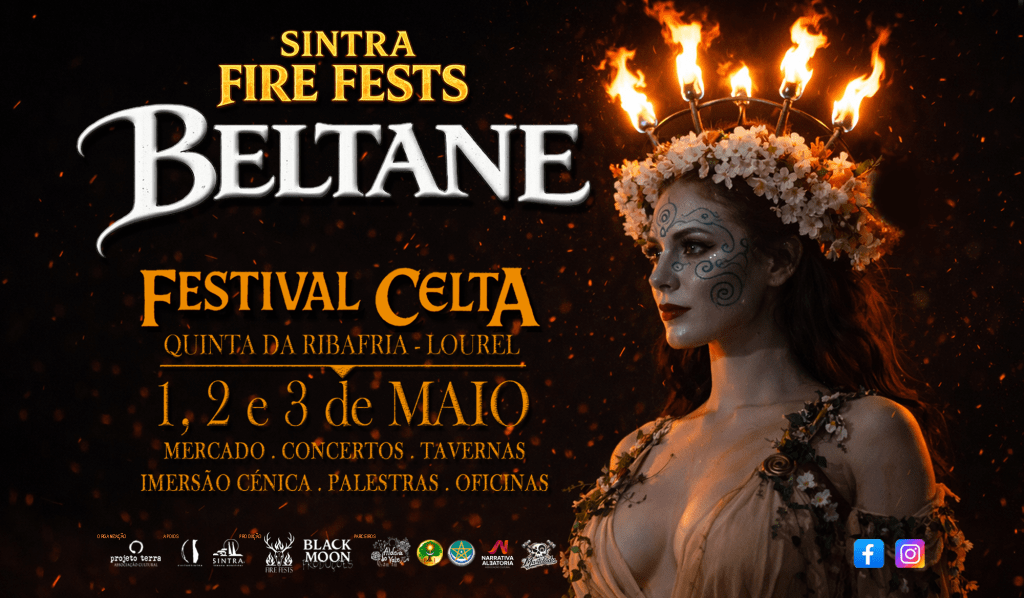Ambiente celta no Beltane Fire Fest 2025 na Quinta da Ribafria em Sintra