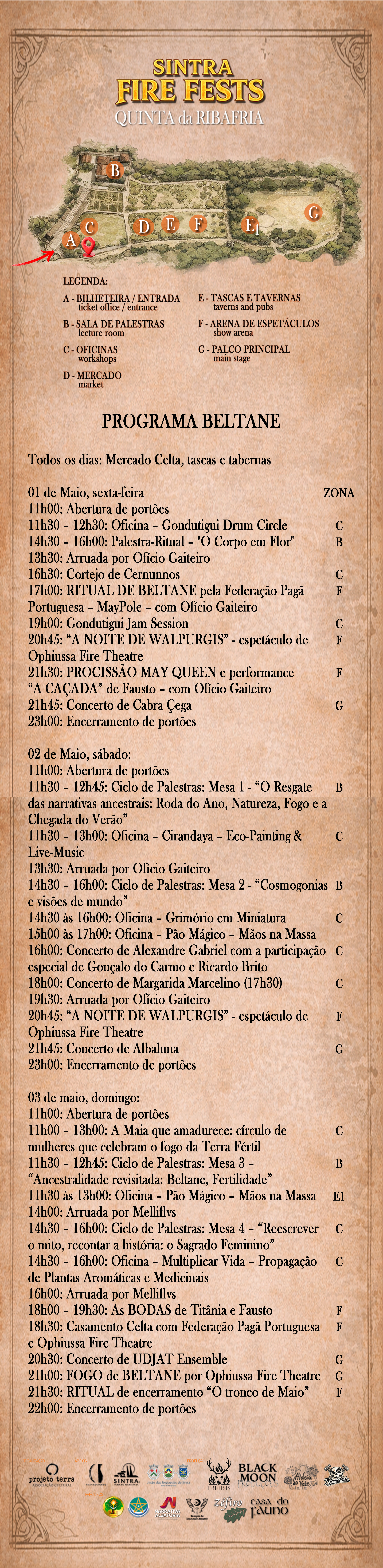 programa beltane fire fest - quinta da ribafria - festival celta